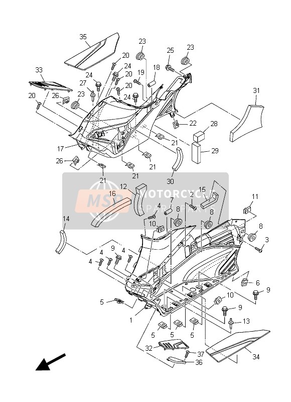 Yamaha XP500A 2015 Estar & Reposapiés 2 para un 2015 Yamaha XP500A